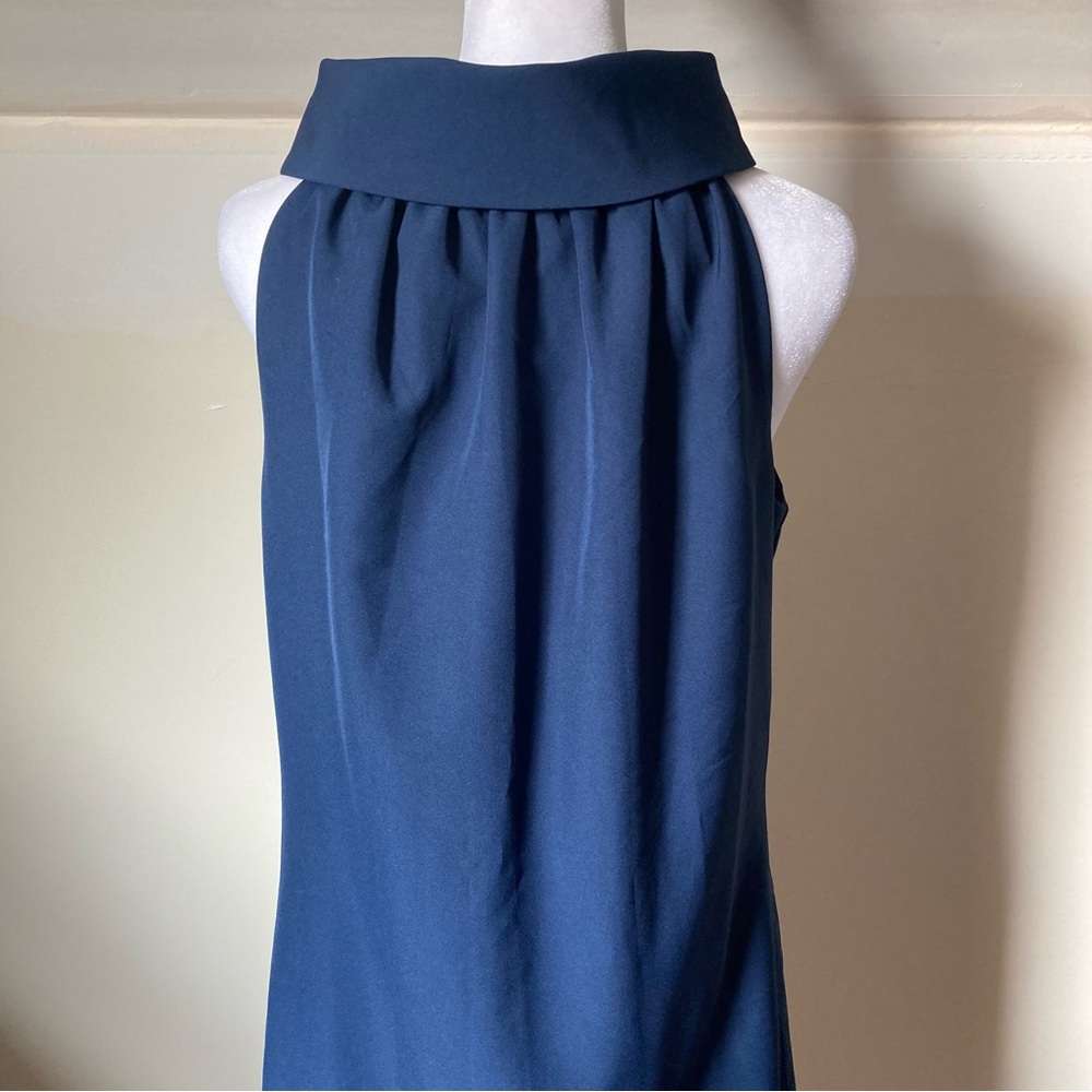 Sail to Sable Navy Blue High neck Sleeveless Button Up Dress size Medium - Picture 6 of 9
